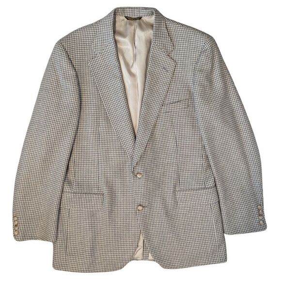 Vintage Barrister Hartmarx Houndstooth Two Button Blazer Wool Union Made… - Picture 1 of 16